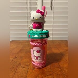 Vintage Hello Kitty Pink and Green Tumbler with 3D Topper